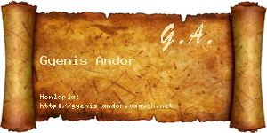 Gyenis Andor névjegykártya