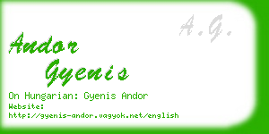 andor gyenis business card